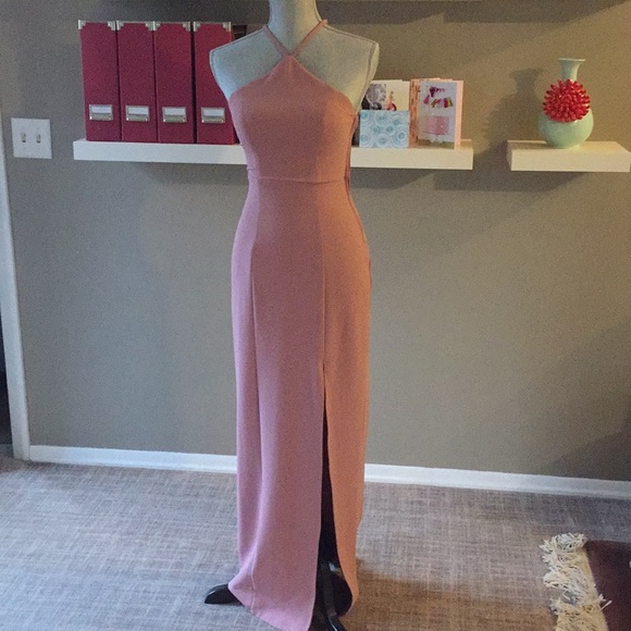 Blush pink formal with side slit - Picture 2 of 6
